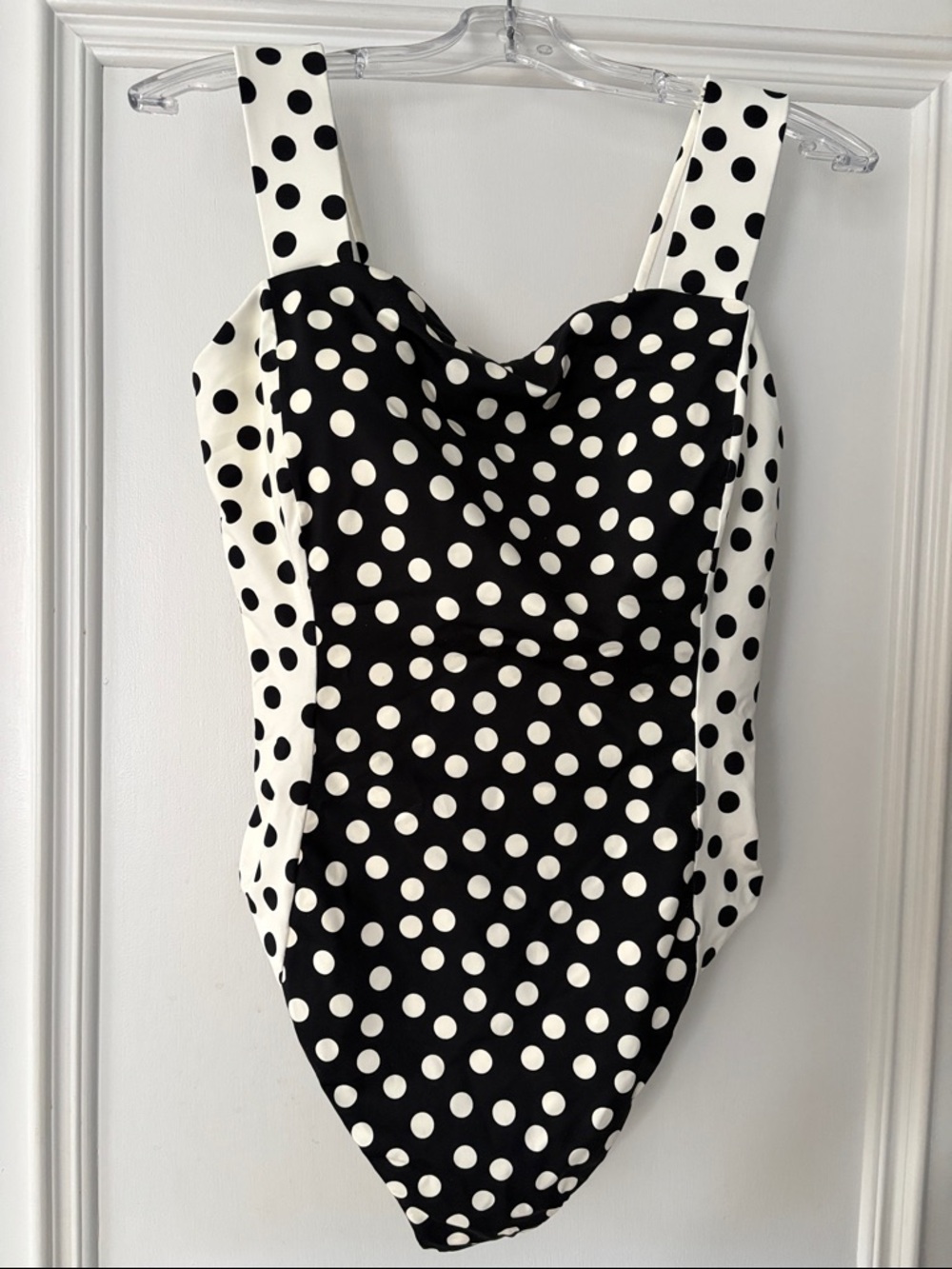 Classic Black & White Polka Dot  One-Piece Swimsuit